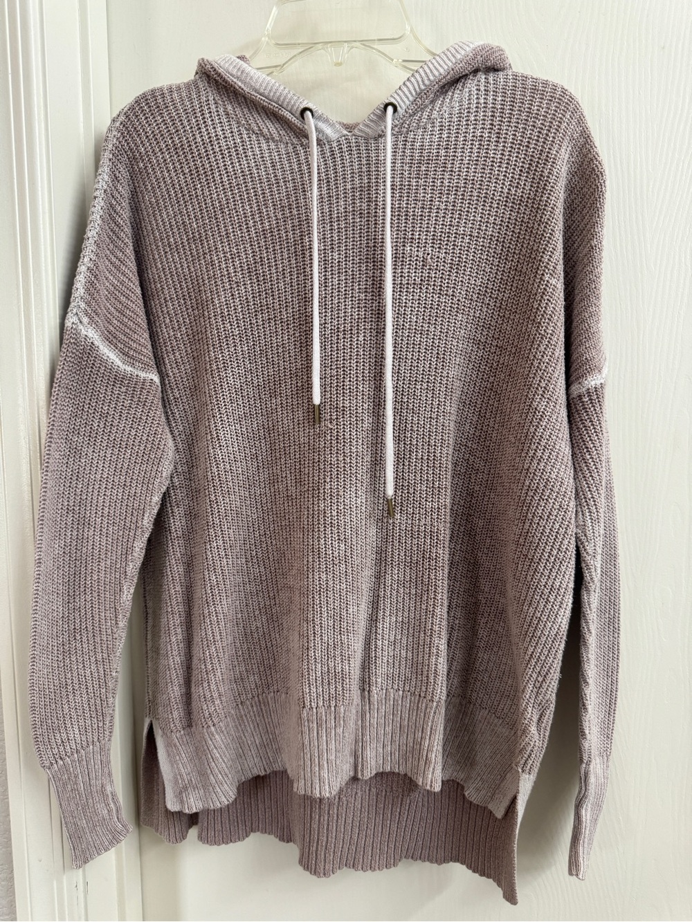 Women’s Hooded Knit Sweater in Dusty Mauve